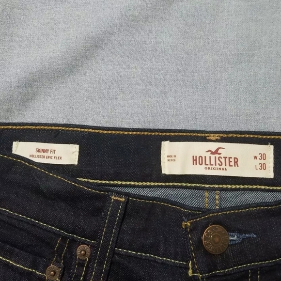 Hollister Men's Dark Wash 30Wx30L Skinny Jeans 🆕️ - Picture 11 of 14